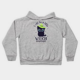 Black Cat Witch - I can be a little Witch sometimes! Kids Hoodie